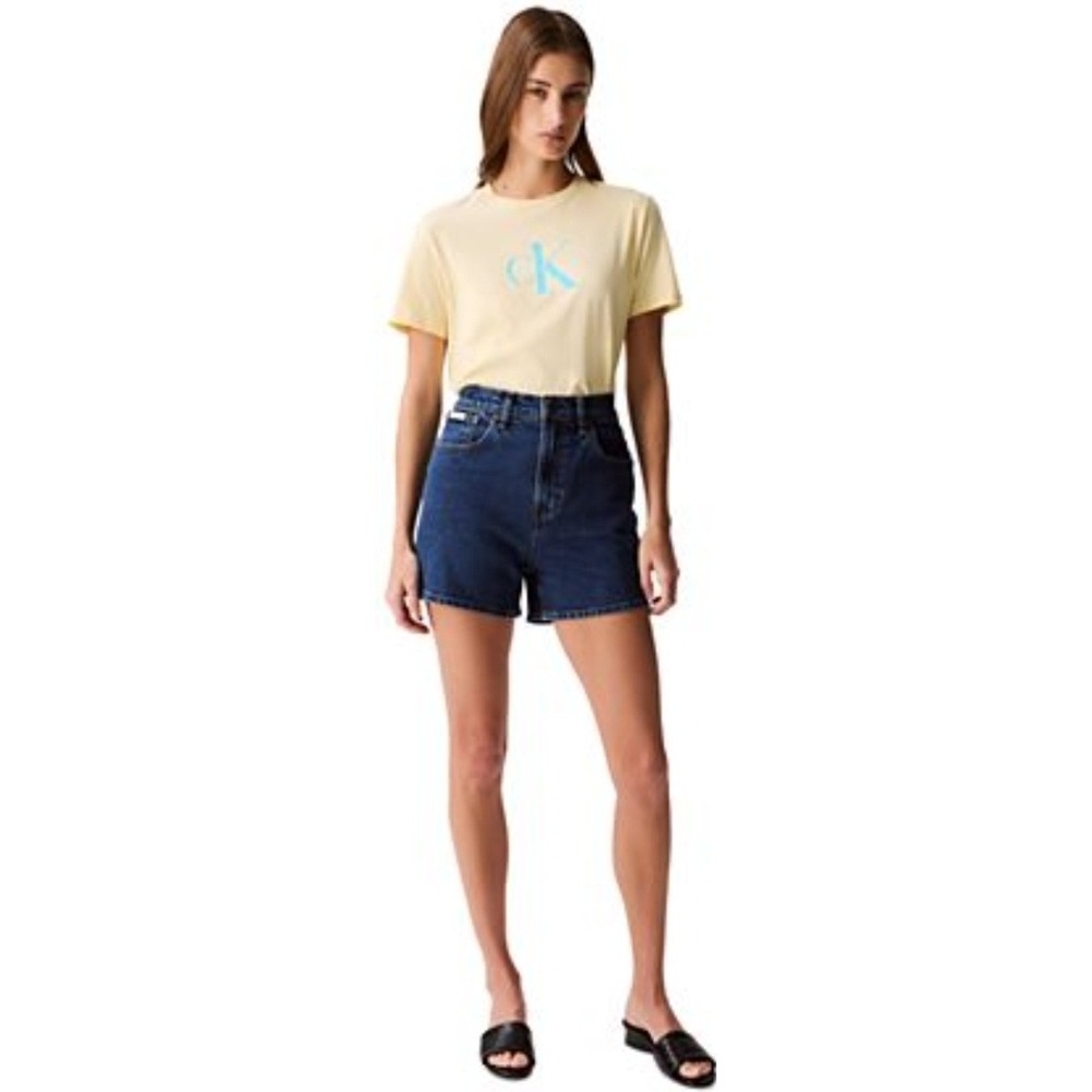 Calvin Klein High Rise‎ Denim Mom Shorts Dark Wash Classic Size 12 NWT